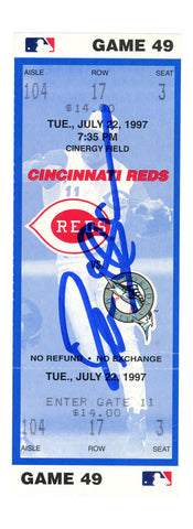 Deion Sanders Signed Cincinnati Reds 7/22/1997 vs Marlins Ticket BAS 37220