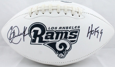 Eric Dickerson Signed Los Angeles Rams Logo Football w/HOF- Beckett W Auth