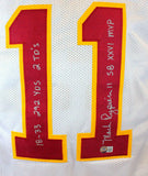 Mark Rypien Autographed White Pro Style Jersey W/2 Insc- Beckett W Hologram *S