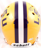Justin Jefferson Signed LSU Tigers F/S Schutt Auth Helmet w/Natl Champs-BeckettW