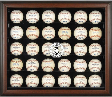 Blue Jays Logo Brown Framed 30-Ball Display Case - Fanatics