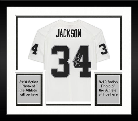 FRMD Bo Jackson Las Vegas Raiders Signed Mitchell & Ness White Replica Jersey