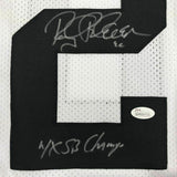 FRAMED Autographed/Signed ROCKY BLEIER 33x42 Pittsburgh White Jersey JSA COA