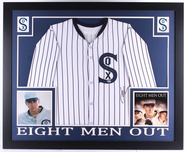 John Cusack Signed "Eight Men Out" White Sox 35x43 Custom Framed Jersey Beckett