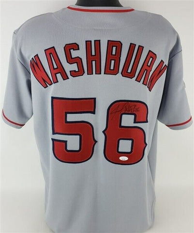 Jarrod Washburn Signed Los Angeles Angels Majestic MLB 2002 World Series Jersey