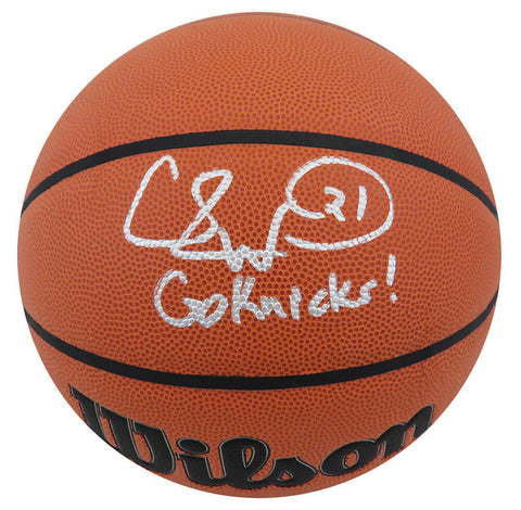 Charlie Ward Signed Wilson Indoor/Outdoor NBA Basketball w/Go Knicks - (SS COA)