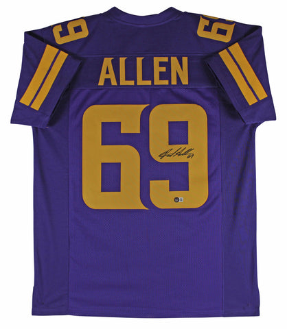 Jared Allen Authentic Signed Purple Color Rush Pro Style Jersey BAS Witnessed
