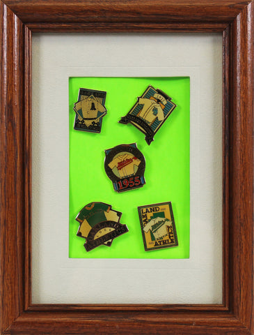 Athletics Framed Collector 5 Pin Set Un-signed