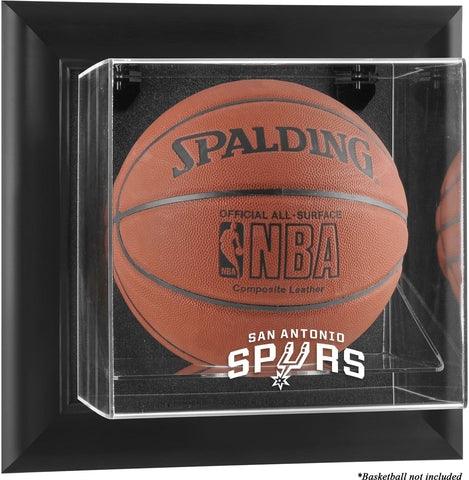 San Antonio Spurs Black Framed Wall-Mounted Team Logo Basketball Display Case