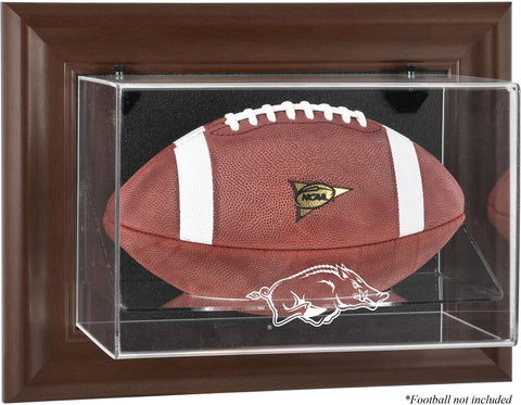 Arkansas Razorbacks Brown Framed Wall-Mountable Football Display Case