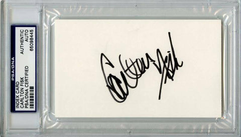 Red Sox Carlton Fisk Signed 3X5 Index Card Autograph PSA/DNA Slabbed #65098445