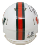Ray Lewis Signed Miami Hurricanes Mini Speed Replica Helmet BAS ITP