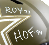 Tony Dorsett Signed Cowboys F/S Salute to Service Speed Auth Helmet-Beckett W
