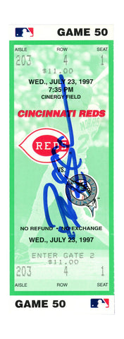 Deion Sanders Signed Cincinnati Reds 7/23/1997 vs Marlins Ticket BAS 37221