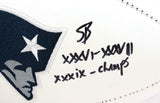 Richard Seymour Signed Patriots Rawlings Logo Football w/ Insc- Beckett W *Black