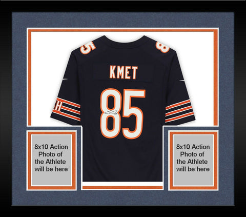 Framed Cole Kmet Chicago Bears Autographed Navy Nike Game Jersey