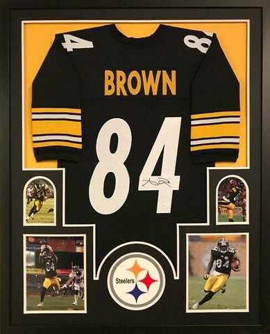 Antonio Brown Signed Steelers 34" x 42" Custom Framed Jersey (JSA) 6x Pro Bowl