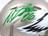 Miles Sanders Autographed Phil. Eagles Flash Speed Mini Helmet-BeckettW Hologram