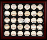 Braves 2021 MLB WS Champions Mahogany FRMD Logo 30-Baseball Display Case
