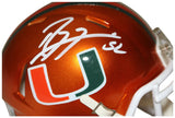 Ray Lewis Autographed Miami Hurricanes Flash Speed Mini Helmet Beckett 36221