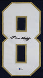 Notre Dame Lou Holtz Authentic Signed Navy Blue Pro Style Jersey BAS Witnessed