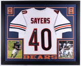 Gale Sayers Signed Bears 35" x 43" Custom Framed Jersey (JSA) 1965 NFL R.O.Y.