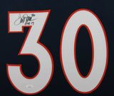 TERRELL DAVIS (Broncos blue SKYLINE) Signed Autographed Framed Jersey JSA
