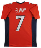 John Elway Authentic Signed Orange/Navy Pro Style Jersey BAS Witnessed