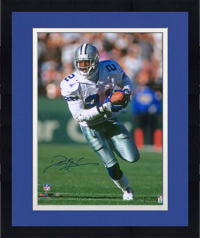 Framed Deion Sanders Dallas Cowboys Autographed 16" x 20" Running Photograph