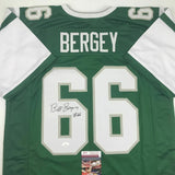 Autographed/Signed BILL BERGEY Philadelphia Green Football Jersey JSA COA Auto