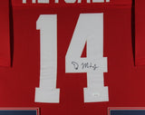 D.K. DK METCALF (Ole Miss red TOWER) Signed Autographed Framed Jersey JSA