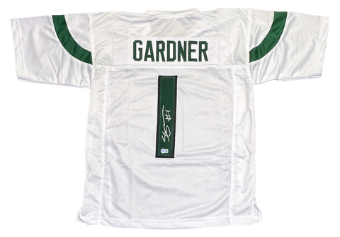 AHMAD SAUCE GARDNER SIGNED AUTOGRAPHED NEW YORK JETS #1 WHITE JERSEY BECKETT