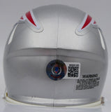 Mac Jones Autographed Patriots Speed Mini Helmet (Bubbled) Beckett WS86380