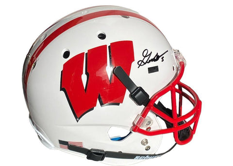 GRAHAM MERTZ Autographed Wisconsin Badgers Full Size Helmet PANINI