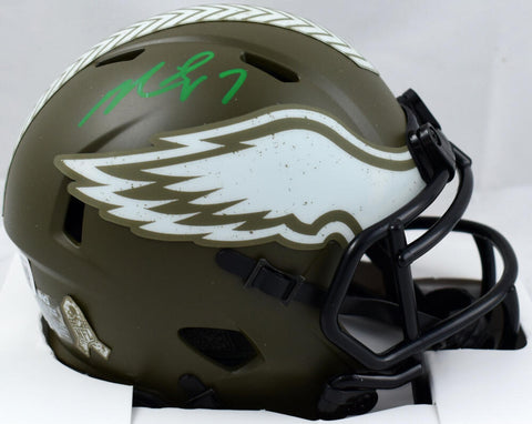 Michael Vick Signed Eagles Salute to Service Speed Mini Helmet- Beckett W Holo