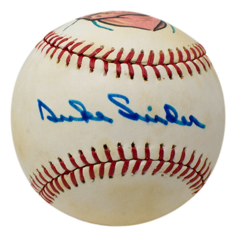 Duke Snider Signed L.A. Dodgers National League Painted Baseball BAS AA21418