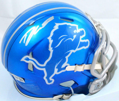 D'Andre Swift Autographed Detroit Lions Flash Speed Mini Helmet-Fanatics *Silver