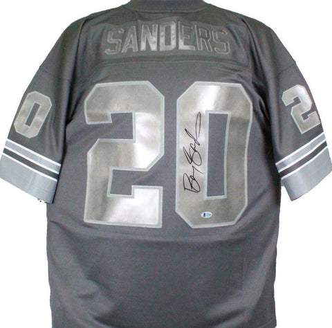 Barry Sanders Signed Lions Mitchell & Ness Metal Legacy Jersey- Beckett Auth