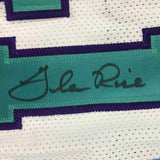 FRAMED Autographed/Signed GLEN RICE 33x42 Charlotte White Jersey PSA/DNA COA