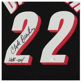 CLYDE DREXLER Autographed "HOF '04" Trail Blazers Black Jersey FANATICS