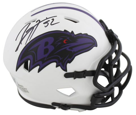 Ravens Ray Lewis Authentic Signed Lunar Speed Mini Helmet w/ Black Sig BAS Wit
