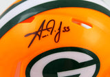 Aaron Jones Autographed Green Bay Packers Speed Mini Helmet- Beckett W Hologram