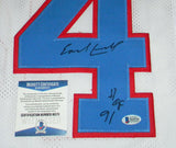 EARL CAMPBELL AUTOGRAPHED SIGNED HOUSTON OILERS #34 STAT JERSEY BAS W/ HOF 91