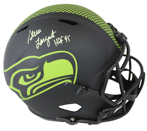Seahawks Steve Largent HOF 95 Signed Eclipse Full Size Speed Rep Helmet BAS Wit