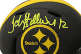 John Stallworth Signed Pittsburgh Steelers Eclipse Mini Helmet Beckett 35591