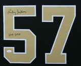RICKEY JACKSON (Saints black SKYLINE) Signed Autographed Framed Jersey JSA