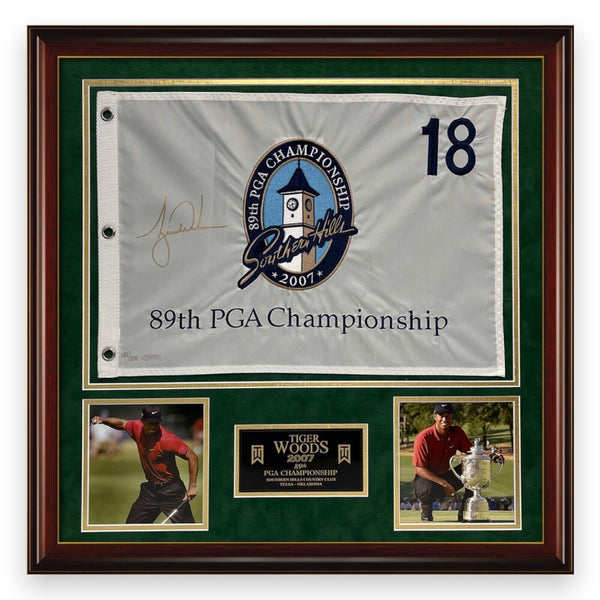 Tiger Woods Signed Autographed 2007 PGA Championship Flag /500 24x24 UDA