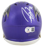 Ravens Ray Lewis Authentic Signed Flash Speed Mini Helmet BAS Witnessed