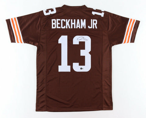 Odell Beckham Jr Signed Cleveland Browns Jersey (Beckett Holo) 3xPro Bowl WR