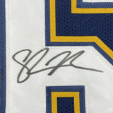 Autographed/Signed SHAWNE MERRIMAN San Diego Dark Blue Football Jersey BAS COA